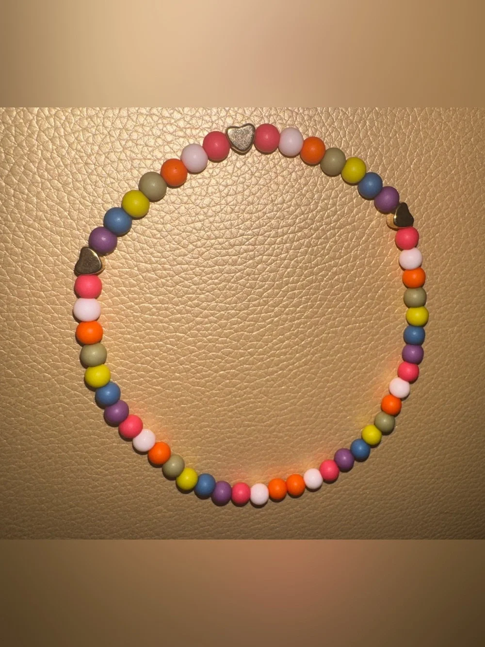 Kids Multicolor Beaded Choker with Heart Accents